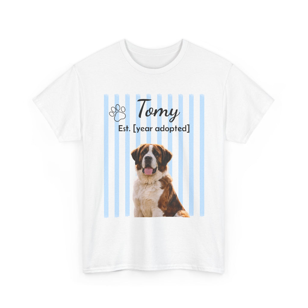 Personalized Pet Photo Shirt, Custom Dog Portrait Tee, Pet Name & Adoption Year Shirt, Dog Mom Gift, Custom Pet Memorial Shirt