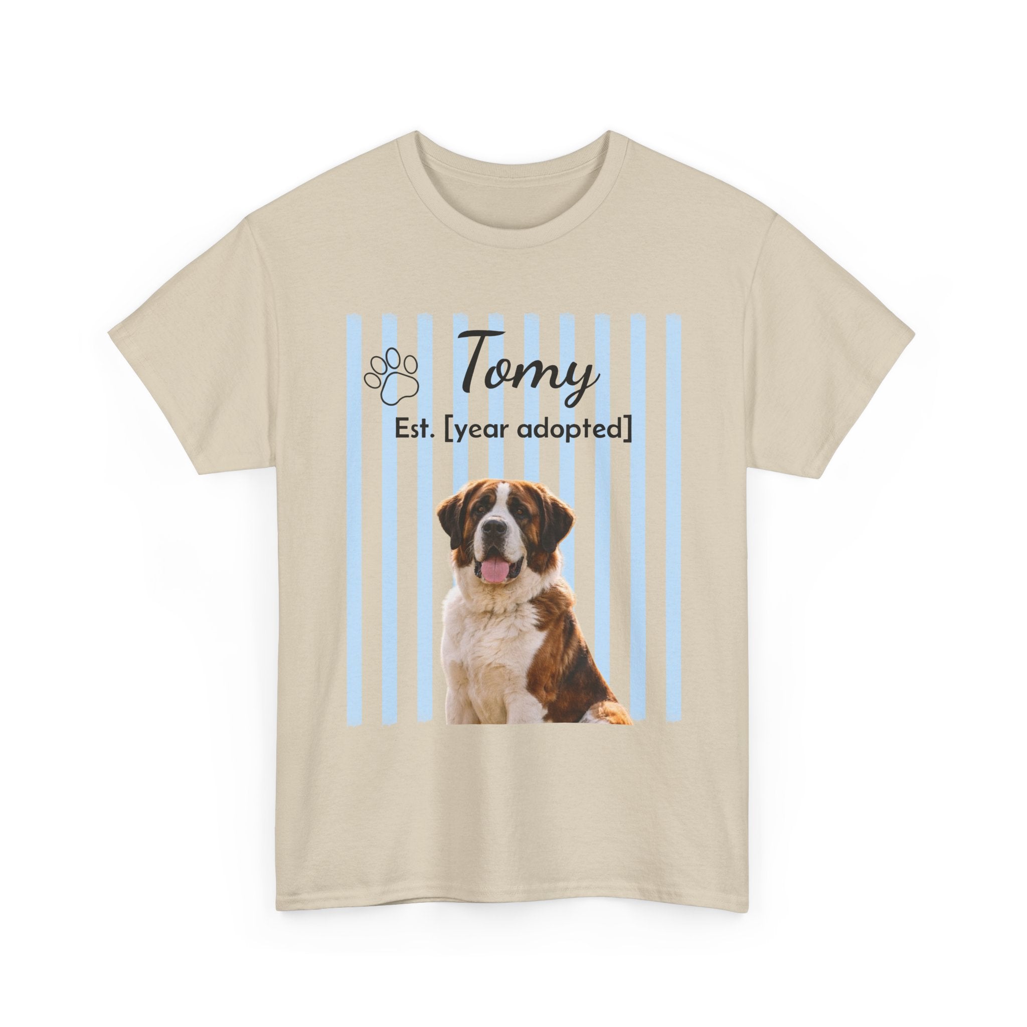 Personalized Pet Photo Shirt, Custom Dog Portrait Tee, Pet Name & Adoption Year Shirt, Dog Mom Gift, Custom Pet Memorial Shirt
