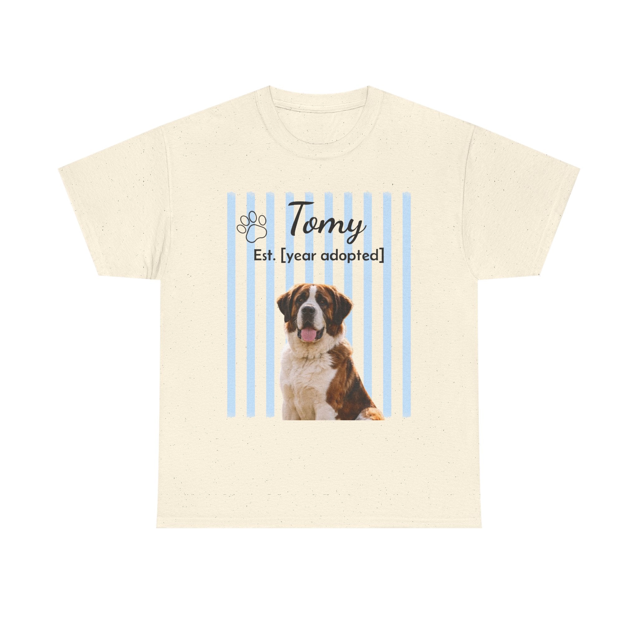Personalized Pet Photo Shirt, Custom Dog Portrait Tee, Pet Name & Adoption Year Shirt, Dog Mom Gift, Custom Pet Memorial Shirt