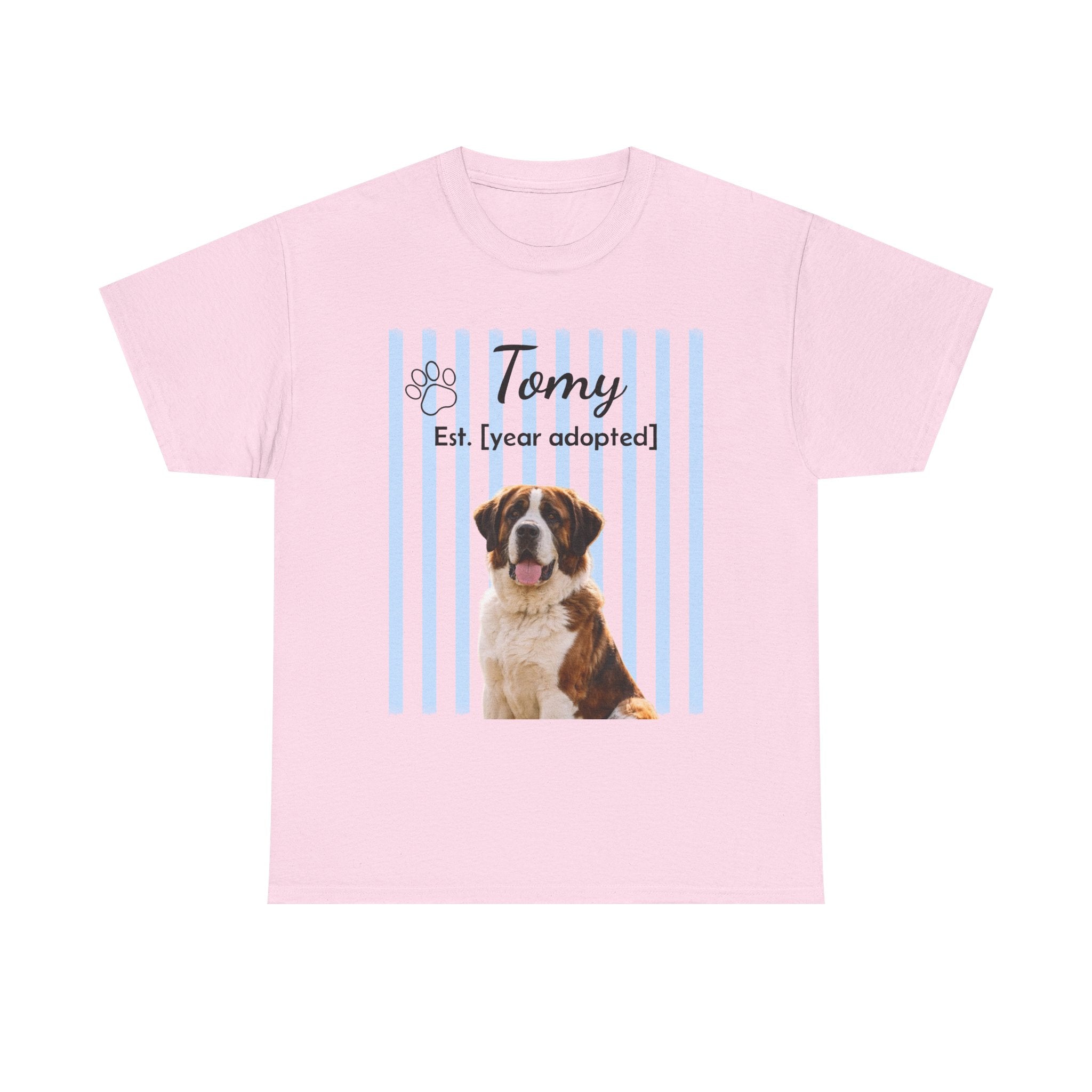 Personalized Pet Photo Shirt, Custom Dog Portrait Tee, Pet Name & Adoption Year Shirt, Dog Mom Gift, Custom Pet Memorial Shirt