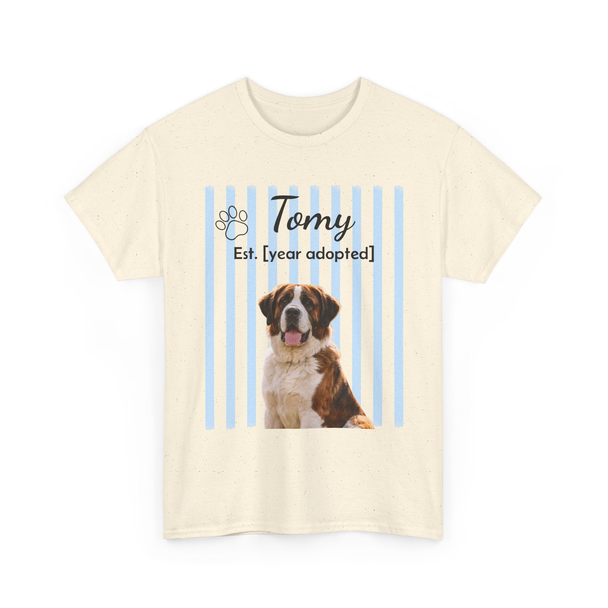 Personalized Pet Photo Shirt, Custom Dog Portrait Tee, Pet Name & Adoption Year Shirt, Dog Mom Gift, Custom Pet Memorial Shirt