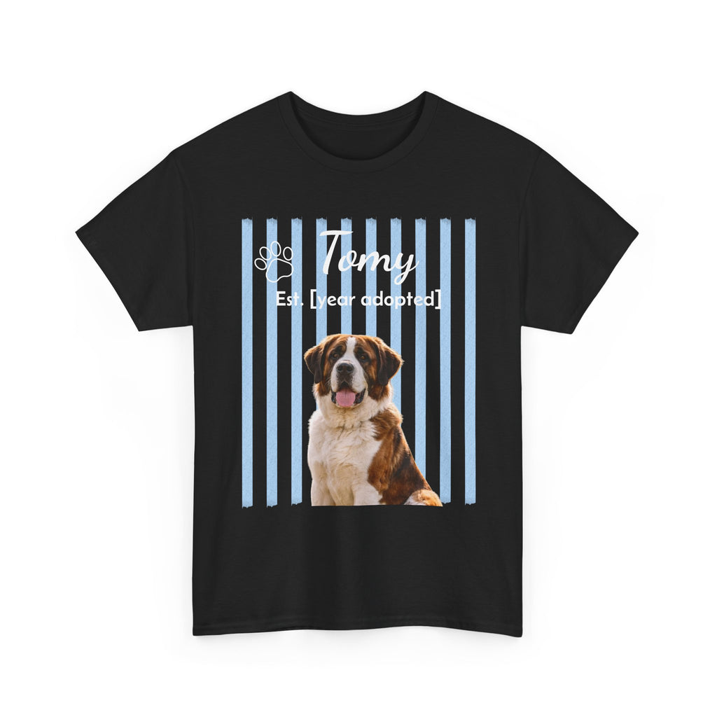 Personalized Pet Photo Shirt, Custom Dog Portrait Tee, Pet Name & Adoption Year Shirt, Dog Mom Gift, Custom Pet Memorial Shirt