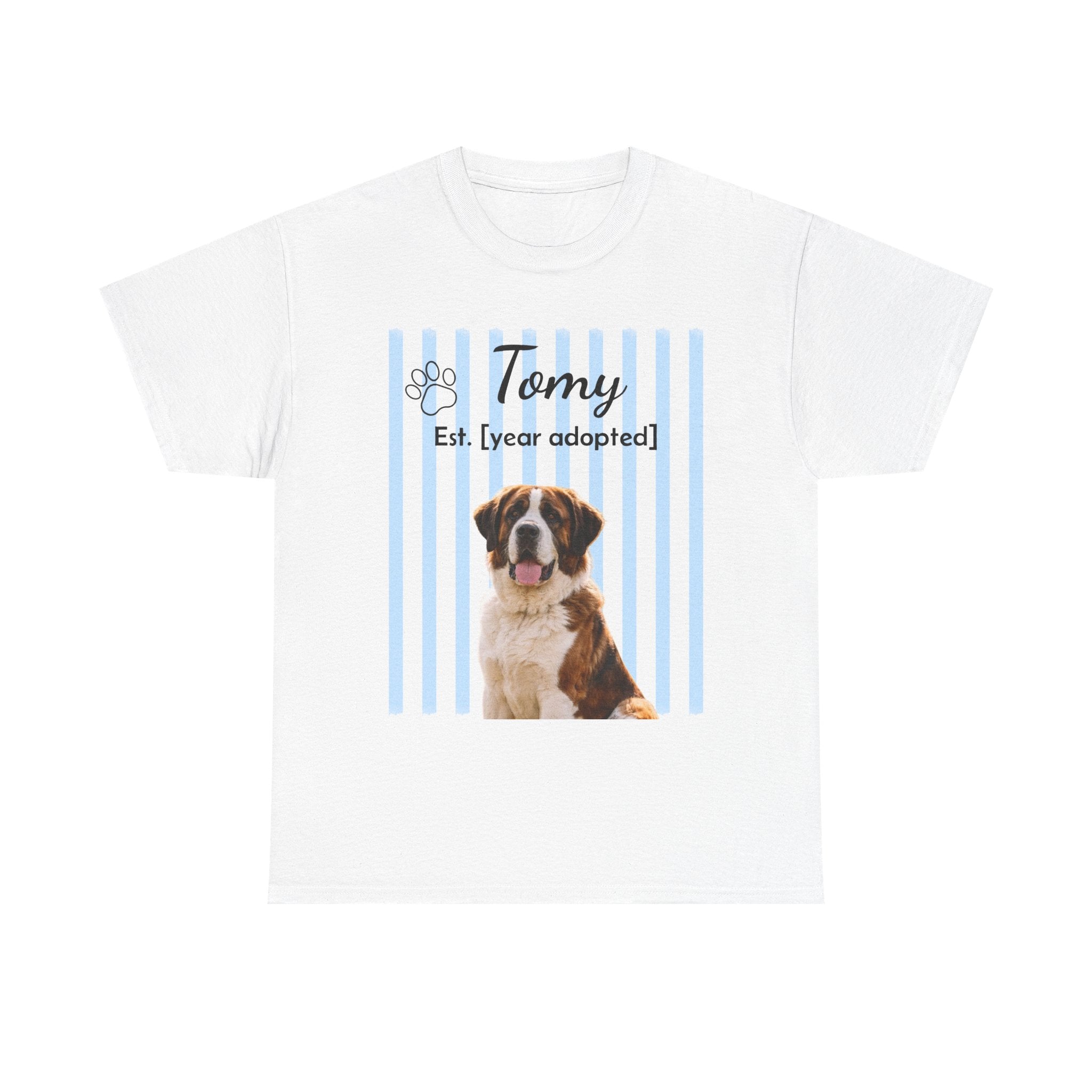 Personalized Pet Photo Shirt, Custom Dog Portrait Tee, Pet Name & Adoption Year Shirt, Dog Mom Gift, Custom Pet Memorial Shirt