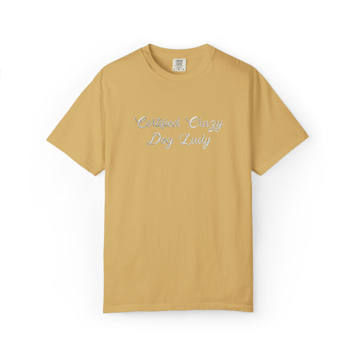 Certified Crazy Dog Lady Embroidered T-Shirt | Funny Dog Mom Tee