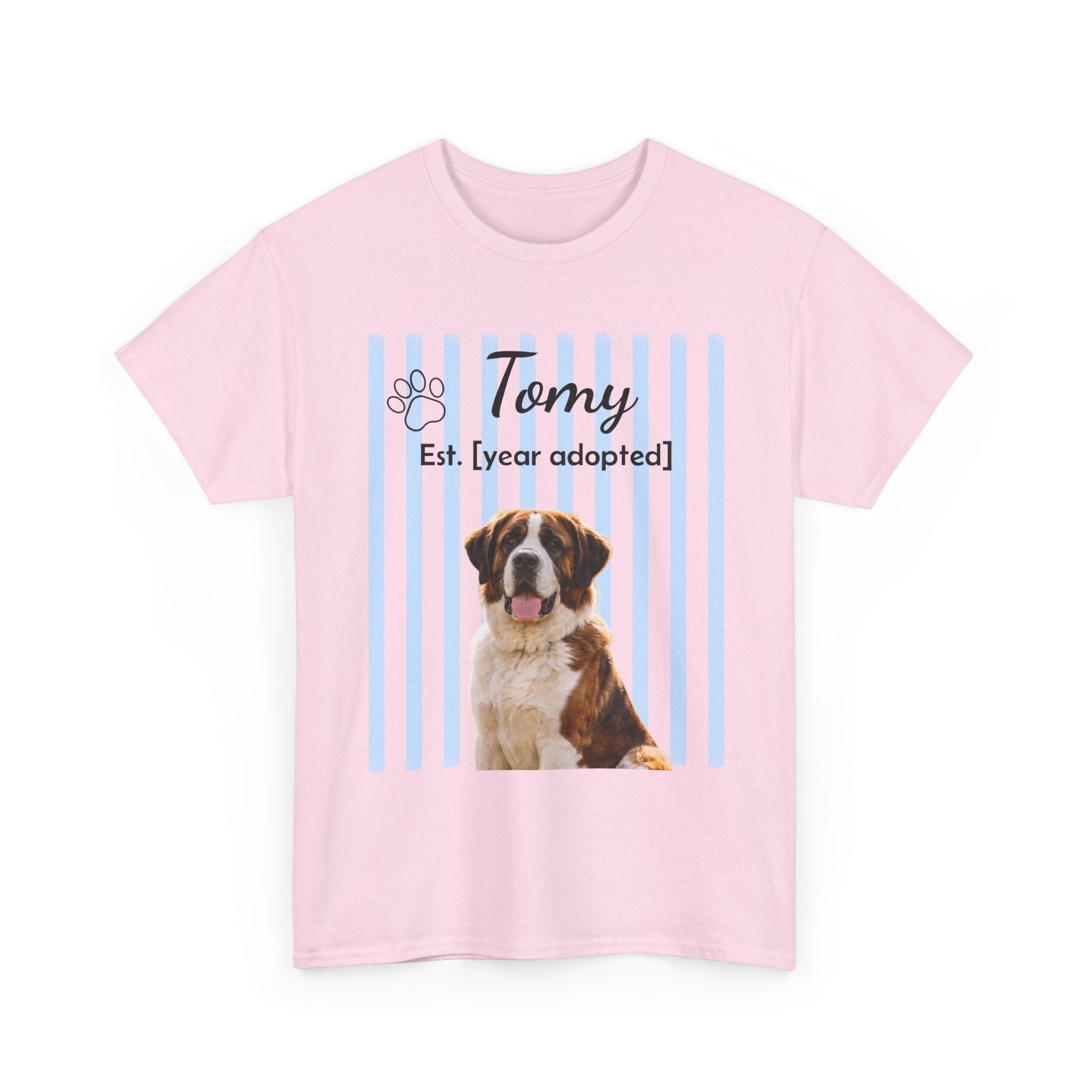 Personalized Pet Photo Shirt, Custom Dog Portrait Tee, Pet Name & Adoption Year Shirt, Dog Mom Gift, Custom Pet Memorial Shirt